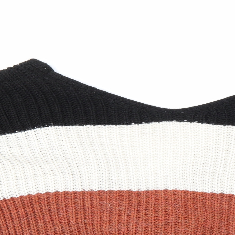 Cameo Rose Womens Multicoloured Striped Knit Pullover Jumper Size S