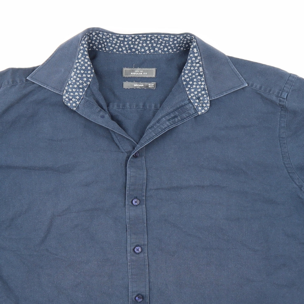 John Lewis Mens Blue    Button-Up Size 42