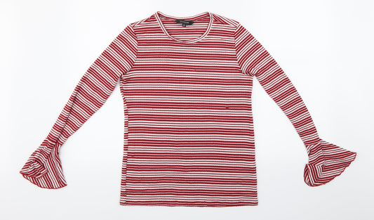 Glassons Womens Red Striped  Basic T-Shirt Size S