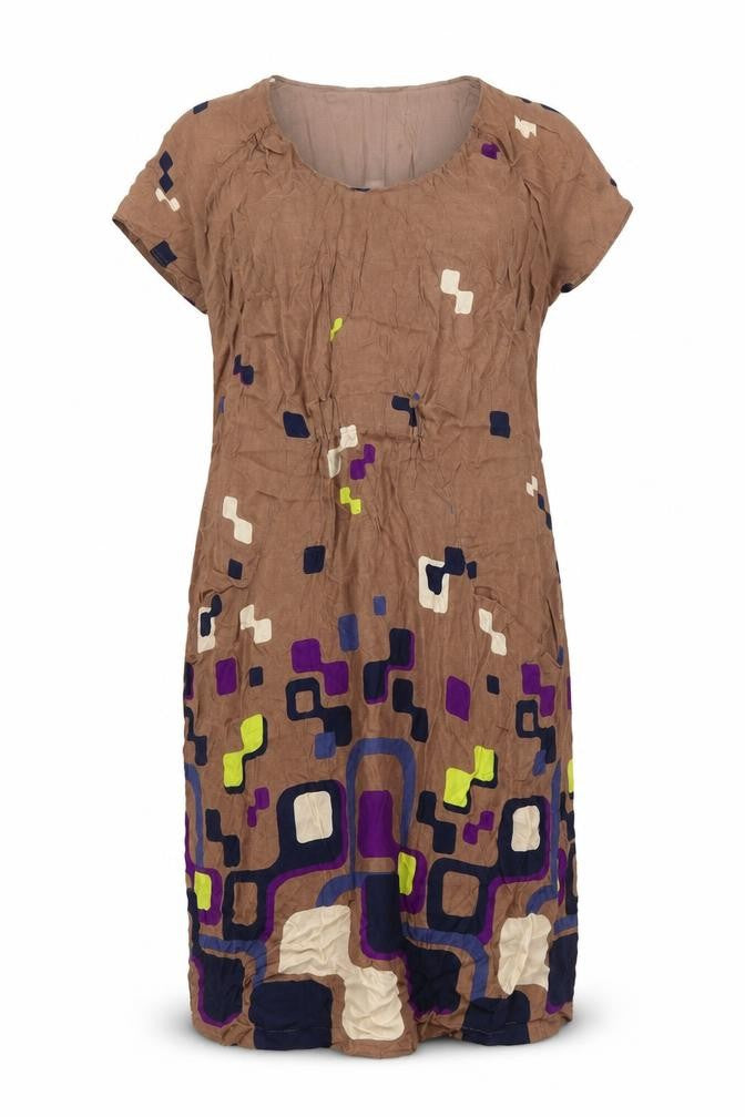 Tatuum Womens Brown Geometric  Shift  Size 12