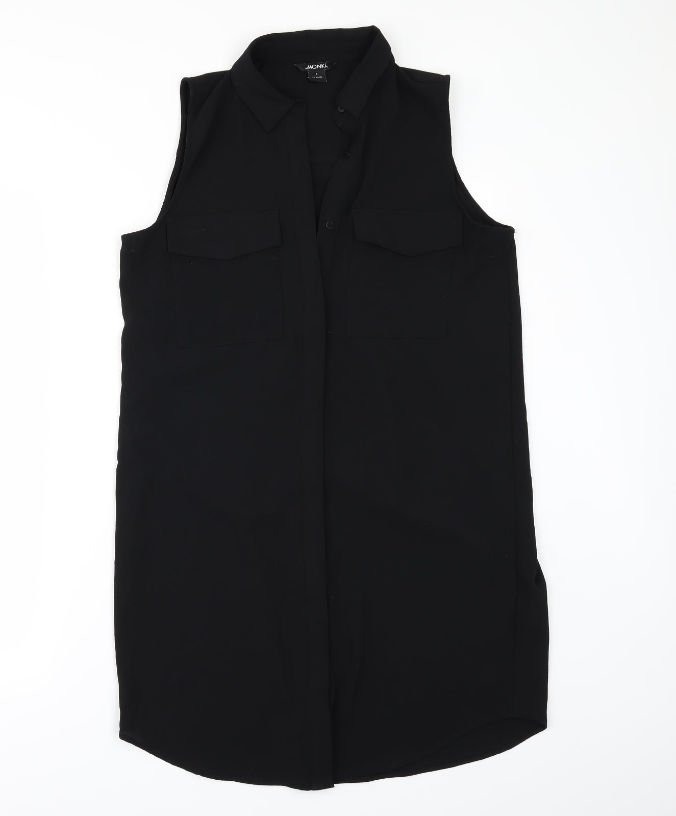 MONK Womens Black   Tunic Blouse Size S