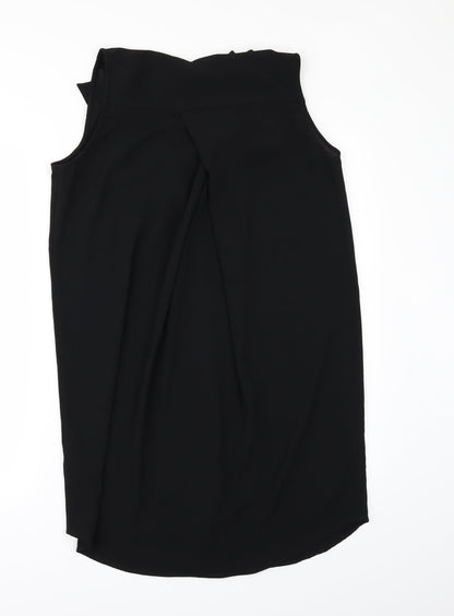 Back view of MONK women’s black tunic blouse, size S