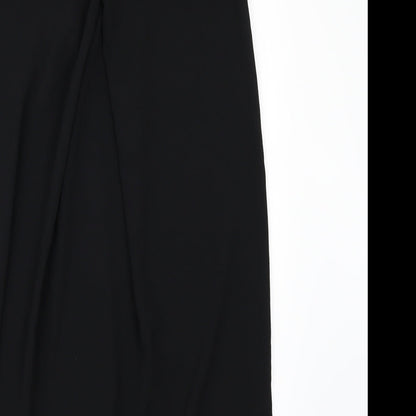 Brand and care label for MONK women’s black tunic blouse, size S
