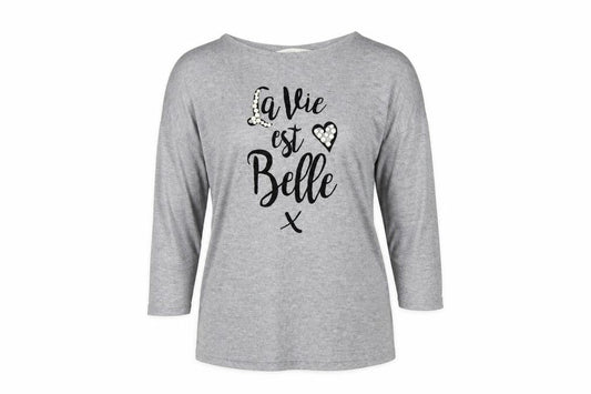 Front view of F&F women’s grey jumper, size UK 6