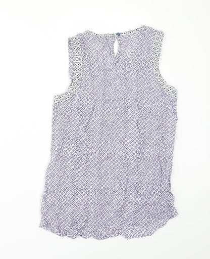 Back view of Next women’s purple geometric camisole blouse, size UK 8