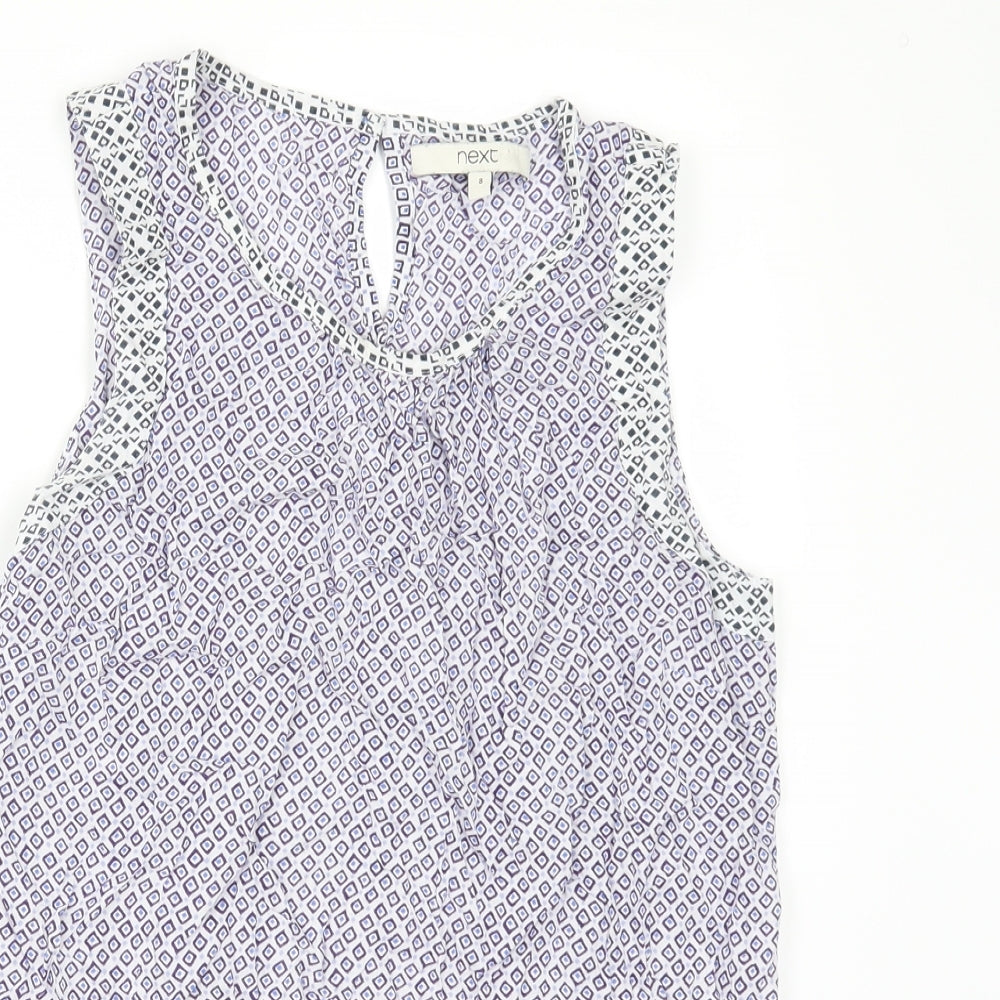 NEXT Womens Purple Geometric  Camisole Blouse Size 8