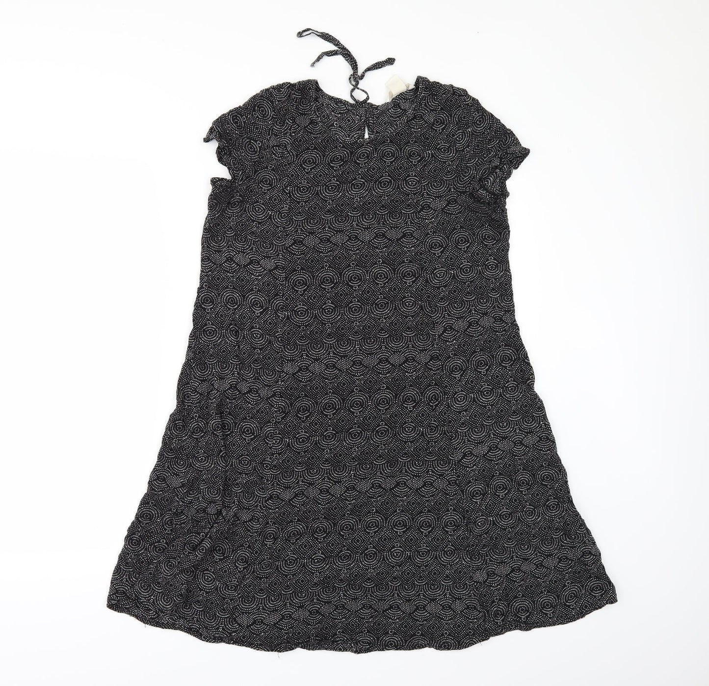 H&M Womens Black Geometric  A-Line  Size 8