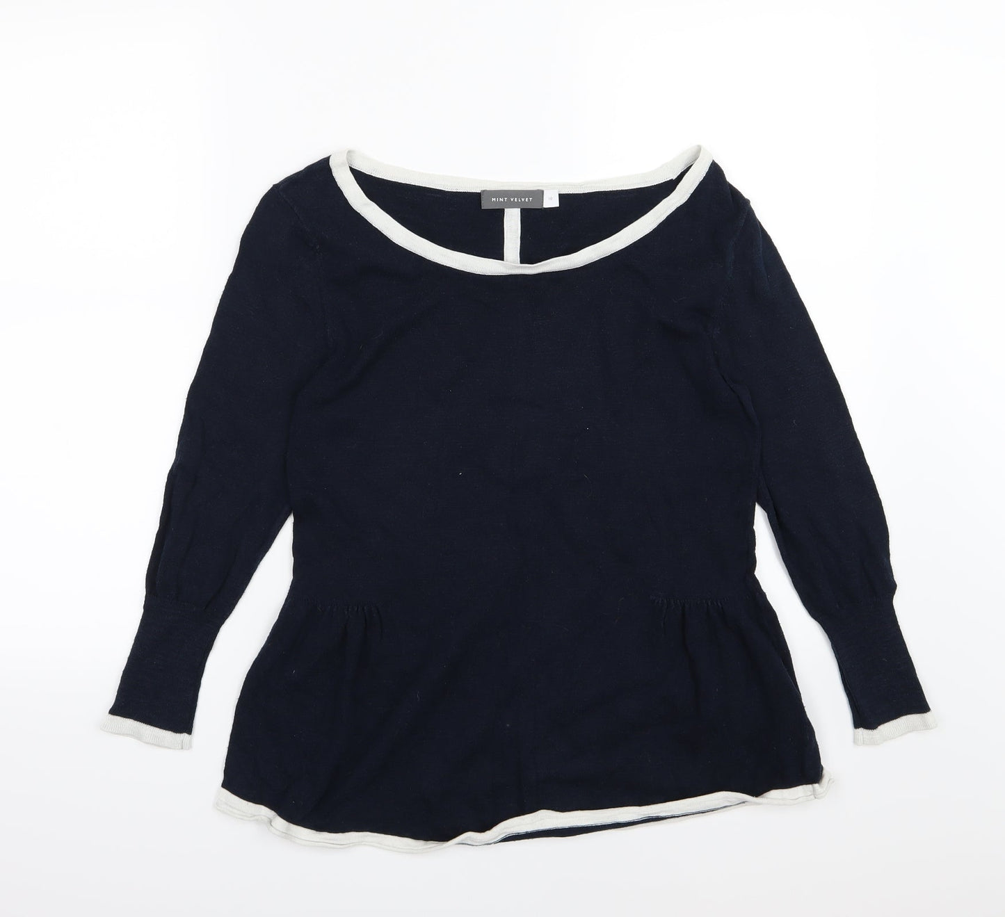 Mint Velvet Womens Blue  Knit Pullover Jumper Size 10