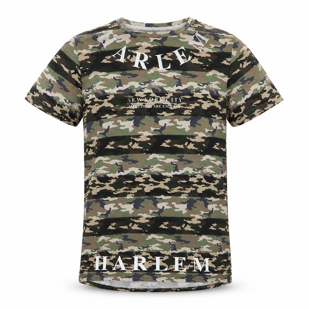 Primark Boys Green Camouflage Jersey Basic T-Shirt Size 11-12 Years  - Harlem
