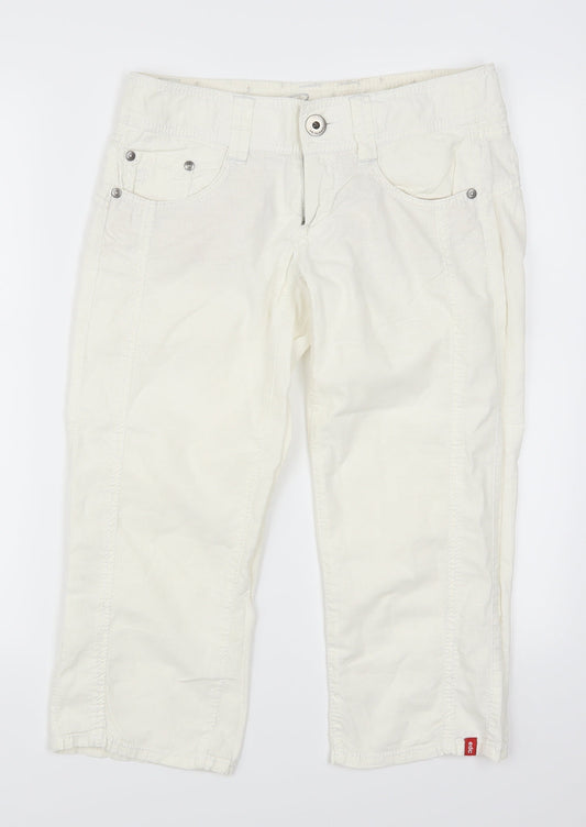 Esprit Womens White   Cropped Trousers Size 32 in L21 in