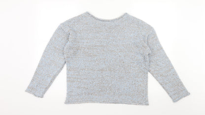Back view of George women’s blue knit jumper, size UK 16