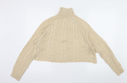 Back view of Preworn women’s beige knit jumper, size L