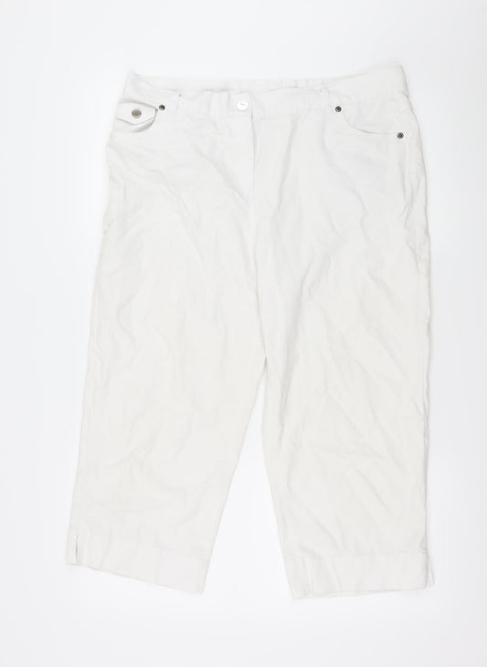 Epilogue Womens White   Cropped Trousers Size 16 L21 in