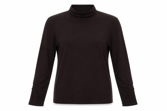 Front view of cryillus women’s brown basic t-shirt, size L
