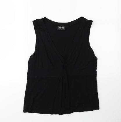 Additional front view of Sasha women’s black basic tank, size UK 12