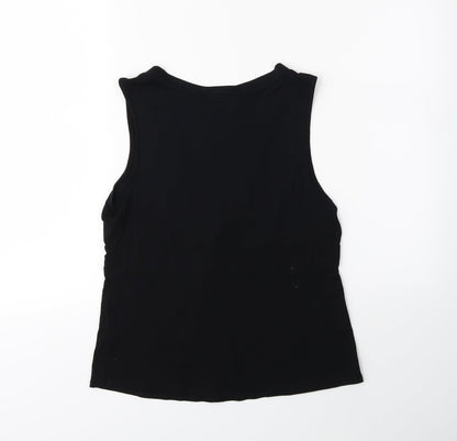 Back view of Sasha women’s black basic tank, size UK 12