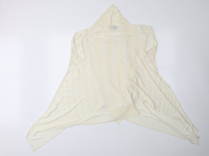 Back view of Principles women’s gold striped cardigan jumper, size UK 16