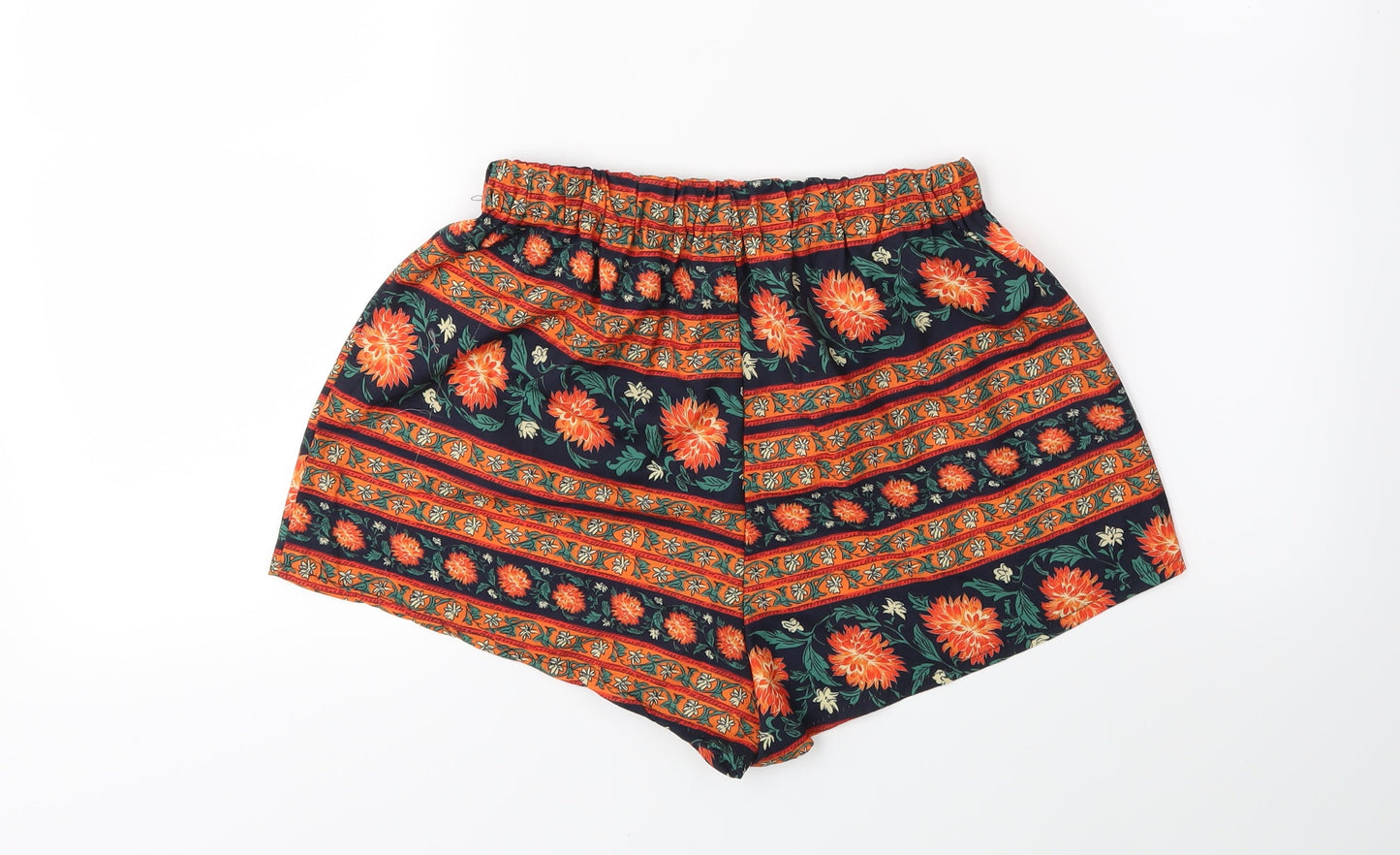 Preworn Womens Orange Striped  Bermuda Shorts Size M
