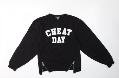 Additional front view of Primark women’s beige pullover sweatshirt, size UK 8, - cheat day