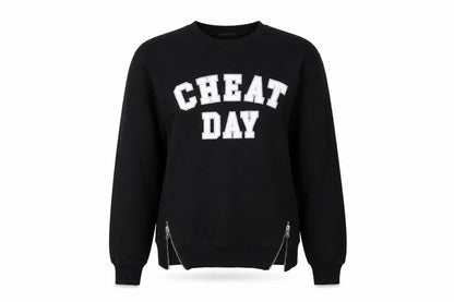 Front view of Primark women’s beige pullover sweatshirt, size UK 8, - cheat day