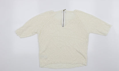 Back view of F&F women’s beige jumper, size UK 14
