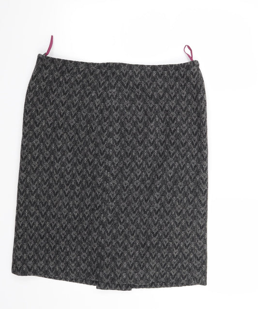 Preworn Womens Grey Geometric  A-Line Skirt