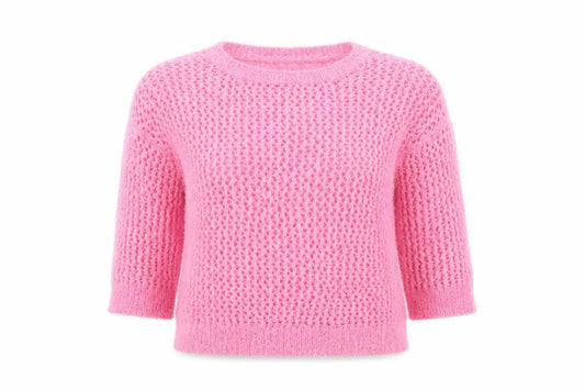 Front view of F&F women’s pink jumper, size UK 14