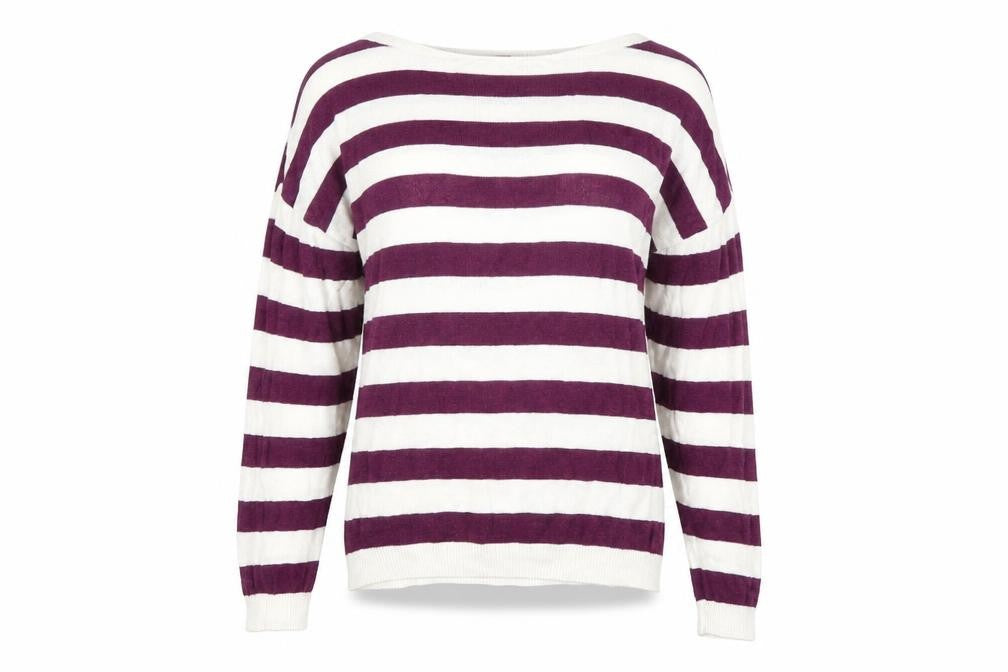 H&M Womens White Striped  Pullover Jumper Size XS