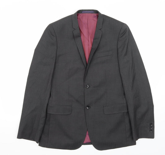 Trueman Mens Grey   Jacket Suit Jacket Size 36