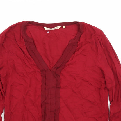Close-up detail of Denim women’s red basic blouse, size S