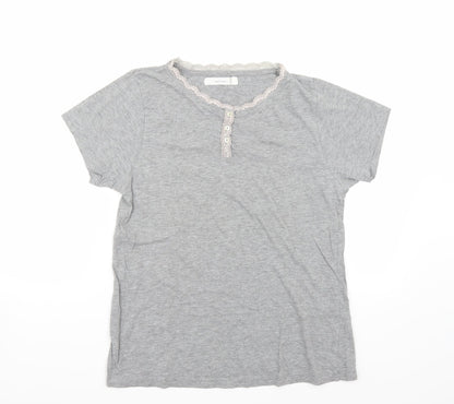 Additional front view of Womans Secret women’s grey basic t-shirt, size UK 10