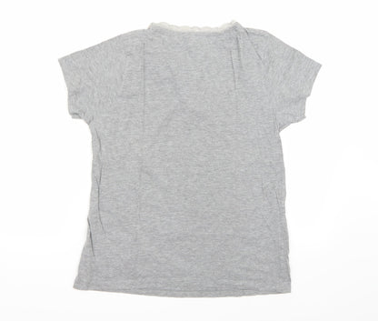 Back view of Womans Secret women’s grey basic t-shirt, size UK 10
