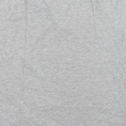 Brand and care label for Womans Secret women’s grey basic t-shirt, size UK 10
