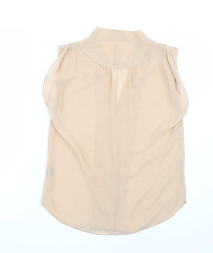 Back view of W118 women’s beige basic blouse, size S