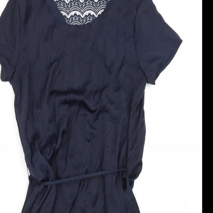 Close-up detail of VILA women’s blue a-line, size S