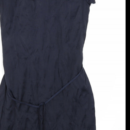 Brand and care label for VILA women’s blue a-line, size S
