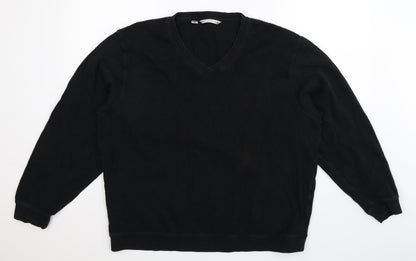 Additional front view of Cutter & Buck men’s black pullover sweatshirt, size L