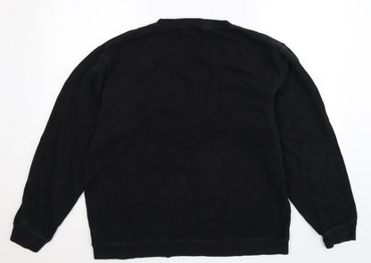 Back view of Cutter & Buck men’s black pullover sweatshirt, size L
