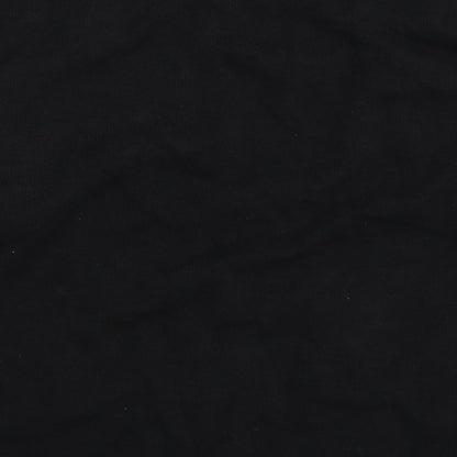 Brand and care label for Cutter & Buck men’s black pullover sweatshirt, size L