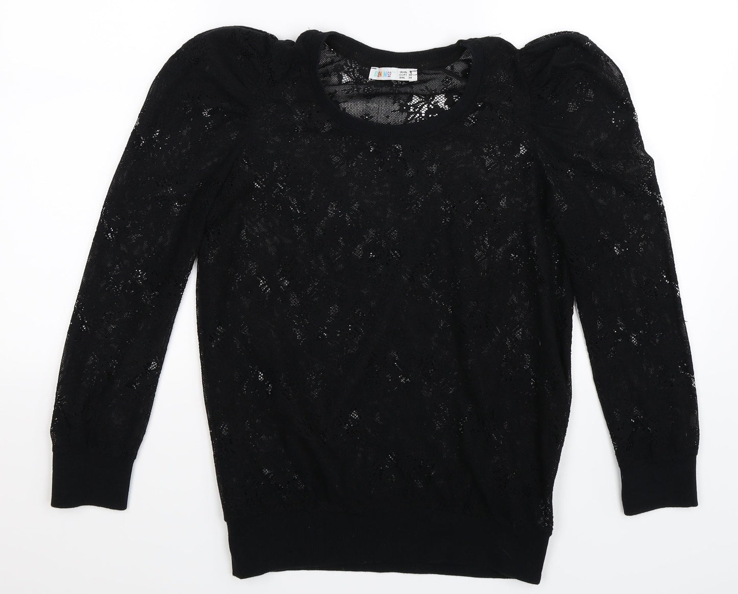 Denim Co Womens Black  Knit Pullover Jumper Size 8