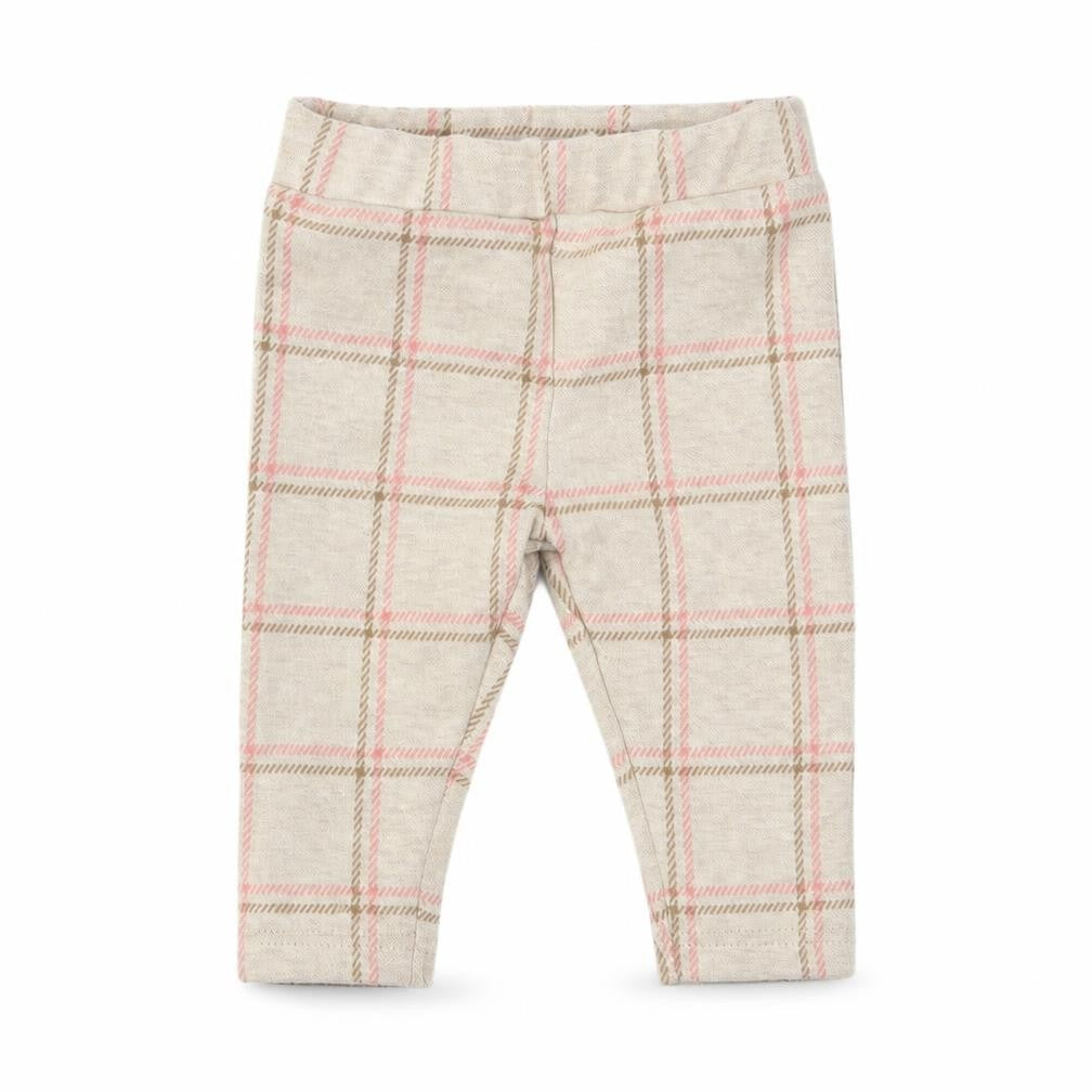 Nutmeg Girls Beige Check  Cropped Leggings Size 3-6 Months