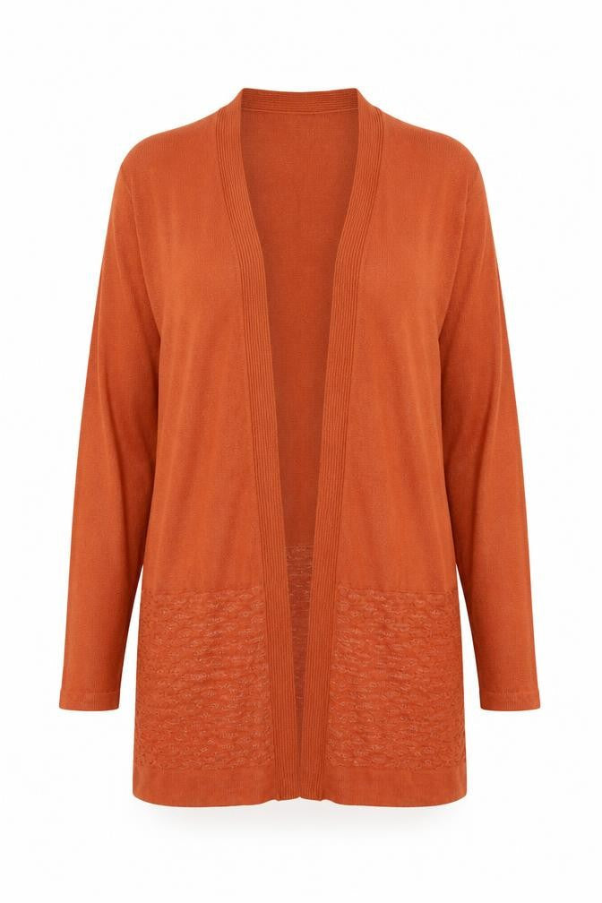 Bonmarché Womens Orange Knit Cardigan Jumper Size M