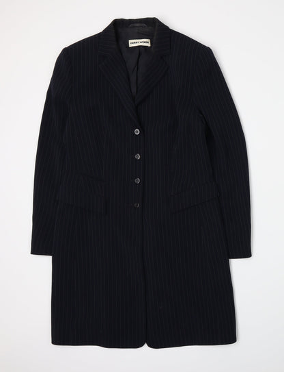 Front view of Gerry Weber women’s blue spotted jacket suit jacket, size UK 12