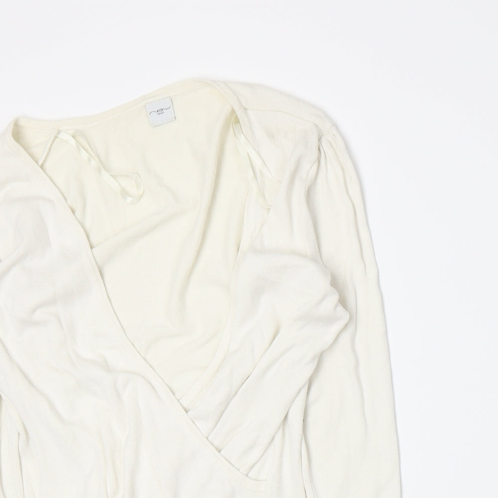New Look Womens White  Knit Pullover Jumper Size 10