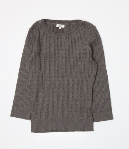 Additional front view of Country Casuals women’s brown knit jumper, size M