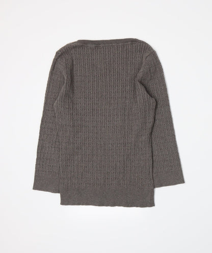 Back view of Country Casuals women’s brown knit jumper, size M