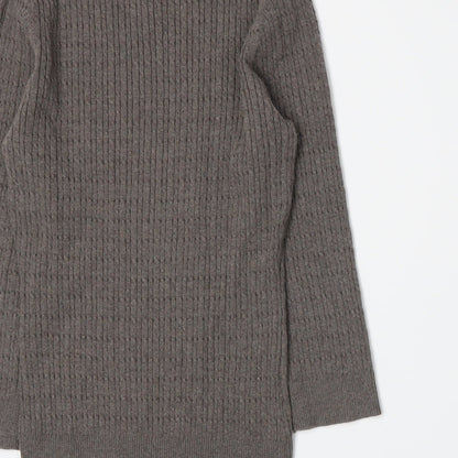 Brand and care label for Country Casuals women’s brown knit jumper, size M