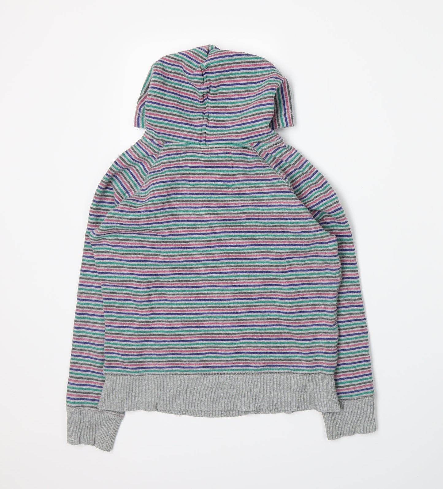 Primark Womens Grey Striped Jersey Pullover Hoodie Size 10