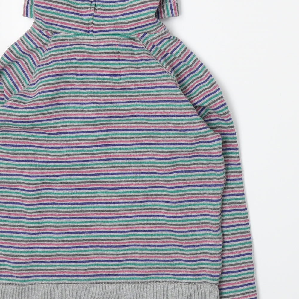 Primark Womens Grey Striped Jersey Pullover Hoodie Size 10