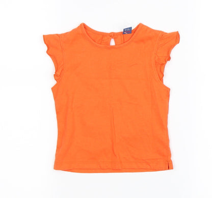 Additional front view of Tu girls’ orange basic tank, size 18-24, months